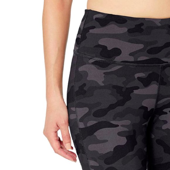 Women Black Printed Camo Legging High-waits - Picture 3 of 5
